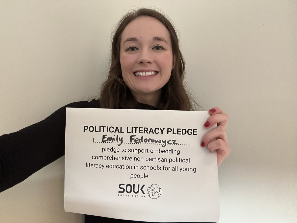 Happy #politicalliteracyday <a href="/Shoutout_UK/">Shout Out UK</a> I pledge my support for comprehensive non partisan political literacy education. Politics affects everyone and everything - it starts with educating everyone on how they can make their voice heard.