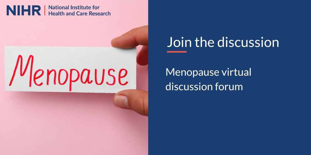 NIHRresearch's tweet photo. Could you help to develop research priorities on menopause into commissioning briefs? 

We're looking for researchers, clinicians, GPs and nurses with an interest in this area to join the discussion online (2-3 hours of time max).

Email netsid@nihr.ac.uk to find out more. https://t.co/q978yBMroH