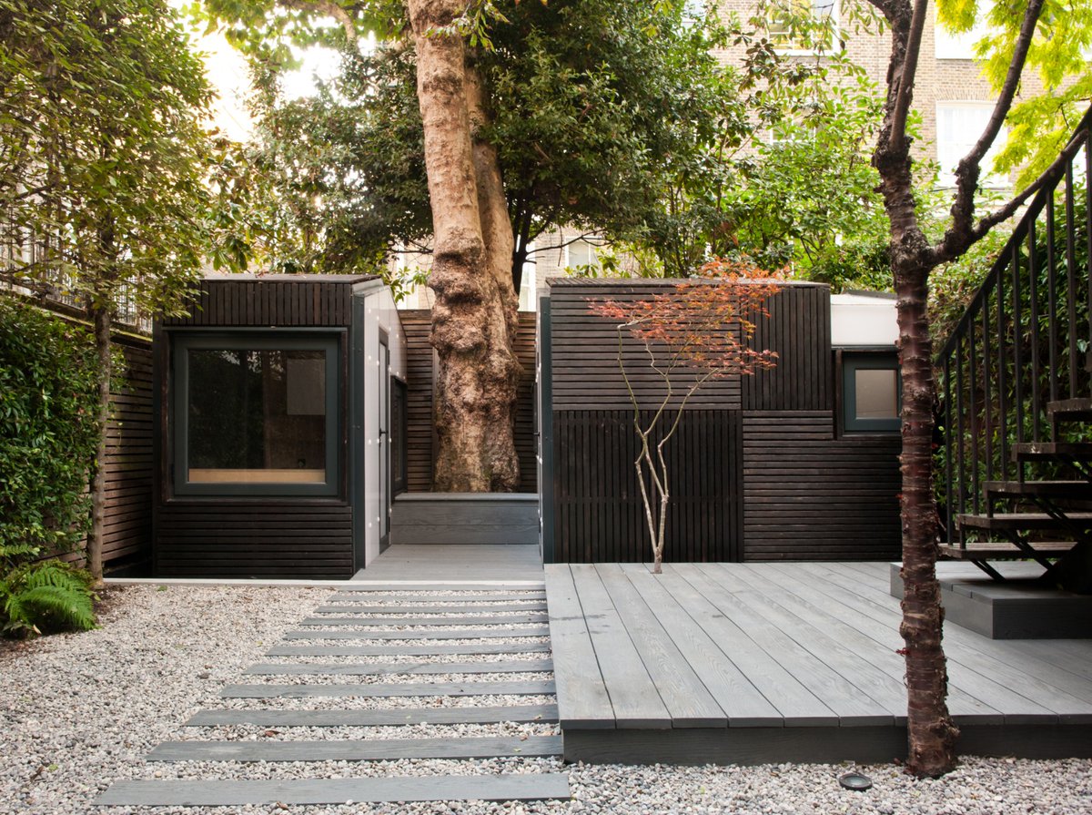 bisinteriors's tweet photo. Here are the beautiful results of our installation of the modular HOM3 cabin - our clients in Kensington are in love with their new garden office and art studio spaces. 

Well done team! https://t.co/BMCFwbp363