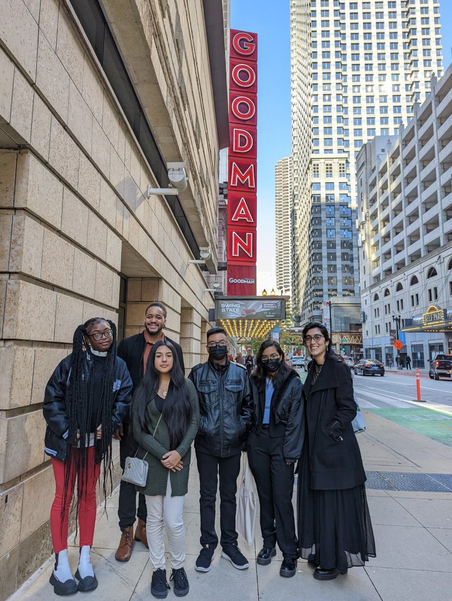 During our Fall Leadership Program visited <a href="/GoodmanTheatre/">Goodman Theatre</a> to see Swing State. For a lot of our young people it was the first time going to a play, the Goodman's welcoming environment and our Q&amp;A a few days later made them feel right at home.