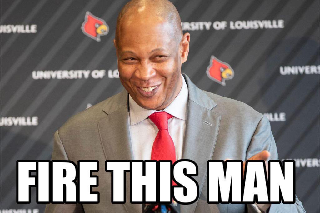 bcock13's tweet image. $3.5 million from Satterfield leaving, use it to buy out Kenny Payne, then fire AD Heird. Bring back Jurich, Pitino, and Deion Sanders. I will name my son Emmitt Smith.