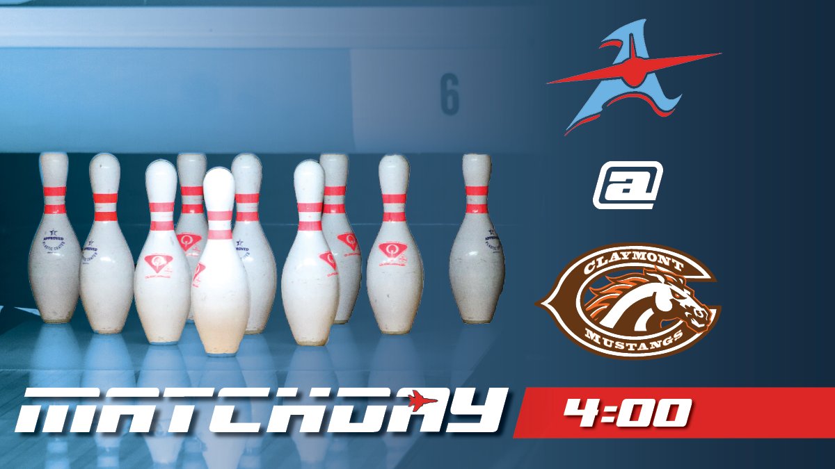 NewsRedandBlue's tweet photo. It's MATCHDAY for the Aviator Bowling team as they head to Claymont High School tonight at 4pm!! Good Luck team!! https://t.co/6mKSh39phu