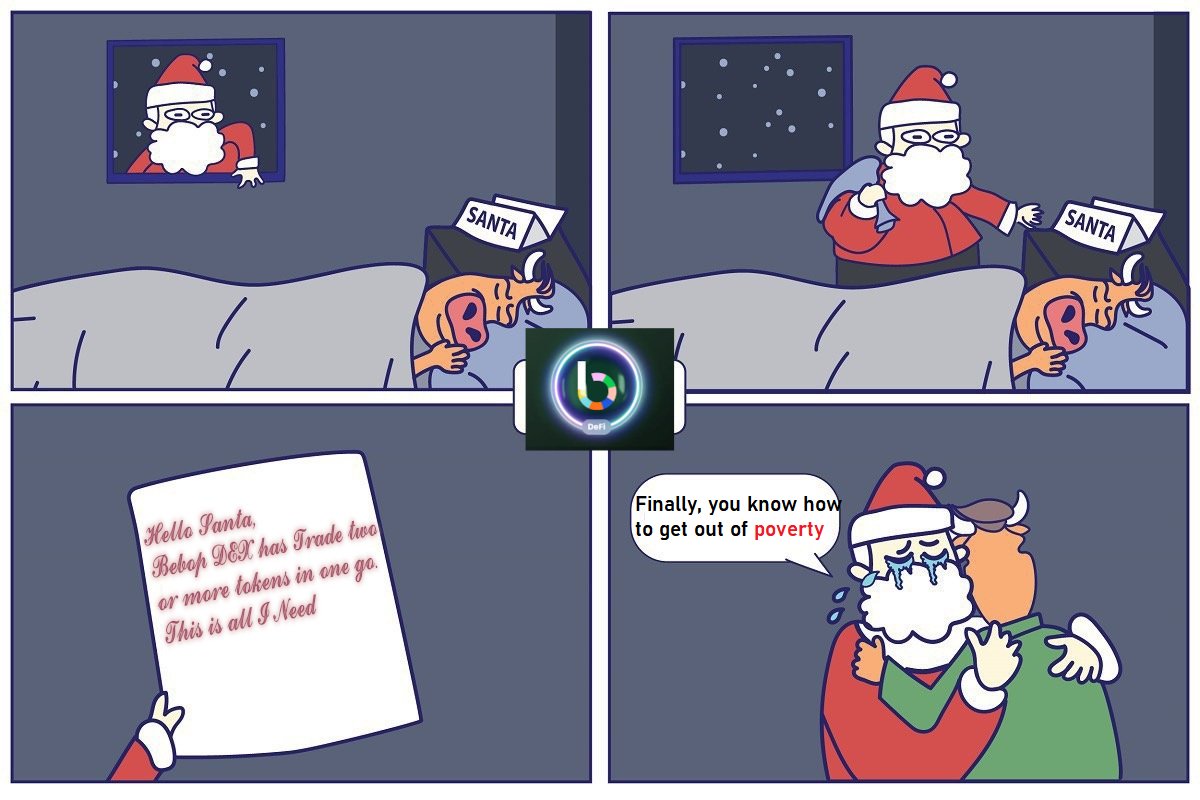 Sam20211609's tweet photo. @bebop_dex
 - Your gateway to better crypto trades in DeFi.

- Trade two or more tokens in one go, at the exact price you see, with no extra fees.
#bebopfam &amp; #one2manymemes. https://t.co/L24e6uNdwv