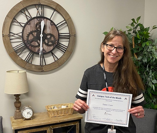 AllenISDTech's tweet image. Congrats to our November Campus Tech of the Month Dawn at Rountree Elementary! Thank you for going above and beyond to help your campus have an amazing school year. #WeMakeITHappen @rountreerr
