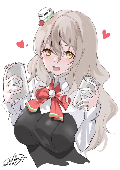 きょーはいっぱいのんでもいーんれすかー???(+30m)#艦これ版深夜の真剣お絵描き60分一本勝負#艦これ版真剣お絵描き60分一本勝負_20221205 