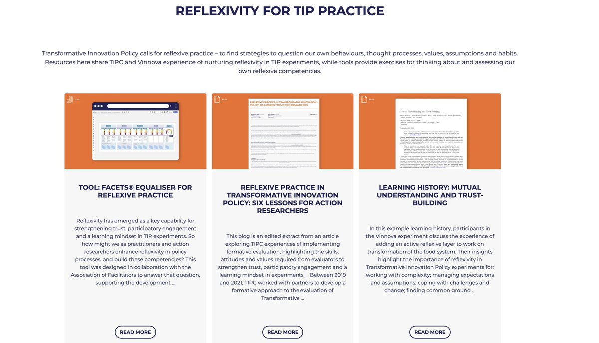 TIPConsortium's tweet image. At the preview event for #TIPResourceLab, @Victoria_Shaw_ outlines how groups will test the new tool for in Component 4&apos;s section on:

REFLEXIVITY FOR TIP PRACTICE 

Produced with the @AoFacilitators to assess skills for the TIP approach 

How would you fare on TIP capabilities?