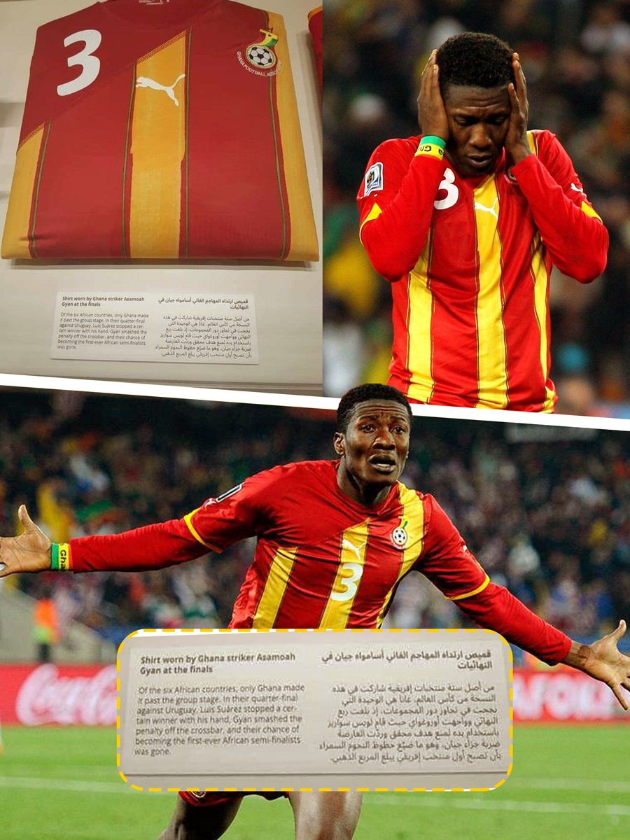 Asamoah Gyan’s 2010 match-worn shirt vs Uruguay at the FIFA Museum It is documented and will remain forever a part of FIFA’s World Cup history.