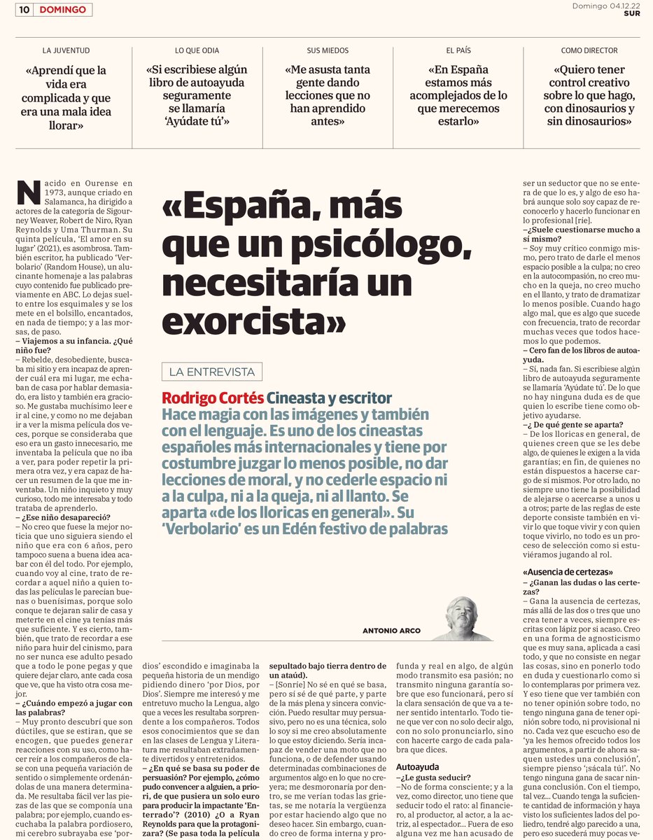 rodrigocortes's tweet image. A lo mejor te apetece leer esta entrevista (dominical) que me hizo Antonio Arco para todos los periódicos de @Vocento. Contesté cosas a las cosas, así que, entre unas cosas y otras, la cosa va de cosas. ¿Un REPÍO, silvuplé?