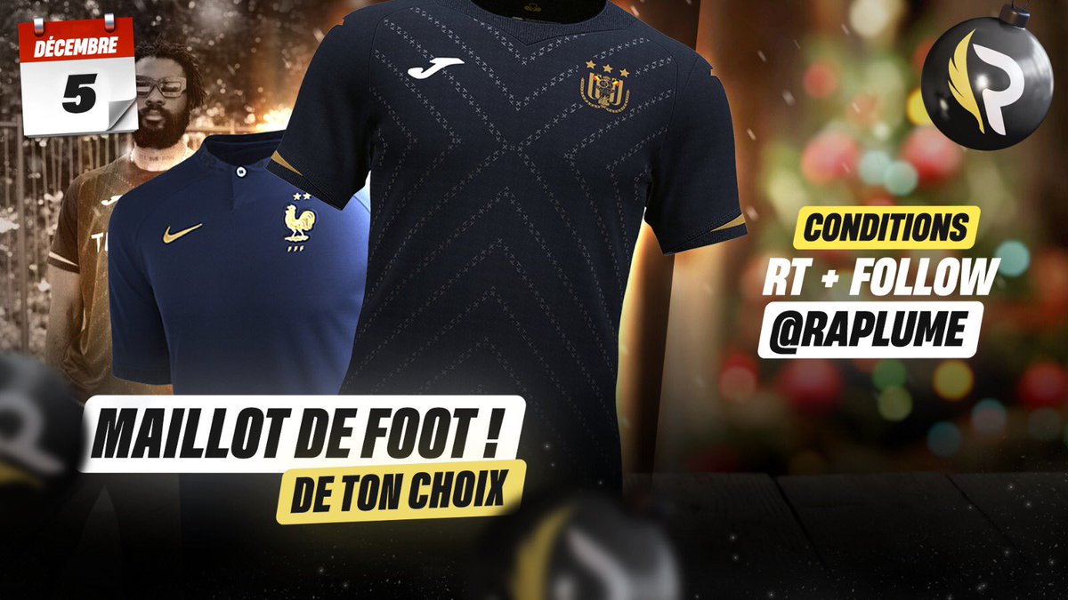 ShadesFrance's tweet image. 🎁 CALENDRIER DE L’AVENT J-5

Gagne le maillot de foot de ton choix ! ⚽️

▫️RT
▫️Follow @Raplume

Bonne chance 🎅🏼