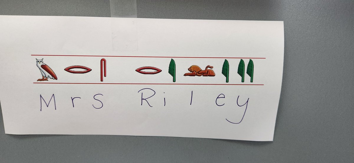 RileyGiftedEd's tweet photo. Ancient Egyptian for the win. Each "scribe" recorded their names on our tablets (scratch foil paper 😀) using hieroglyphics. Loved the excitement and conversations of the Rosetta Stone. #learningmadefun #earlylanguages @SwansCreekES https://t.co/KCIZBaSprI