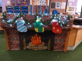 Our school Library desk...looking cosy!