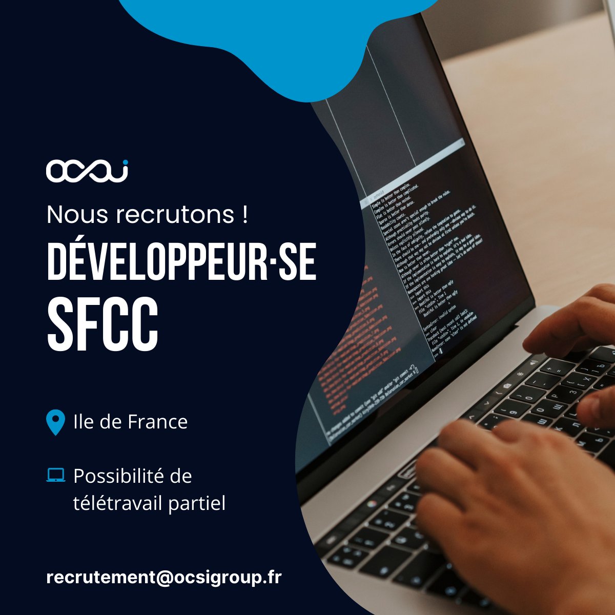 OCSIGroup's tweet photo. 📣 OCSI Group renforce ses équipes et #recrute un développeur SFCC !

Les compétences souhaitées :
✔️ 2 ans d'xp sur du SFCC
✔️ Maitrise du Java ou Node JS
✔️ Idéalement, sait gérer les flux dans un écosystème omnicanal et pas uniquement CSS
✔️ L'anglais est un plus https://t.co/7nTf9HeyHx