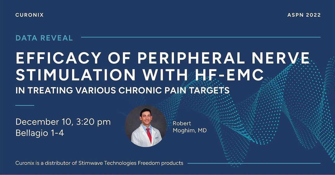 Join us in Las Vegas on December 10th at ASPN’s Data Reveal, where we will discuss Efficiency of Peripheral Nerve Stimulation With HF-EMC in Treating Various Chronic Pain Targets. We are looking forward to a great weekend of education! #ASPN22