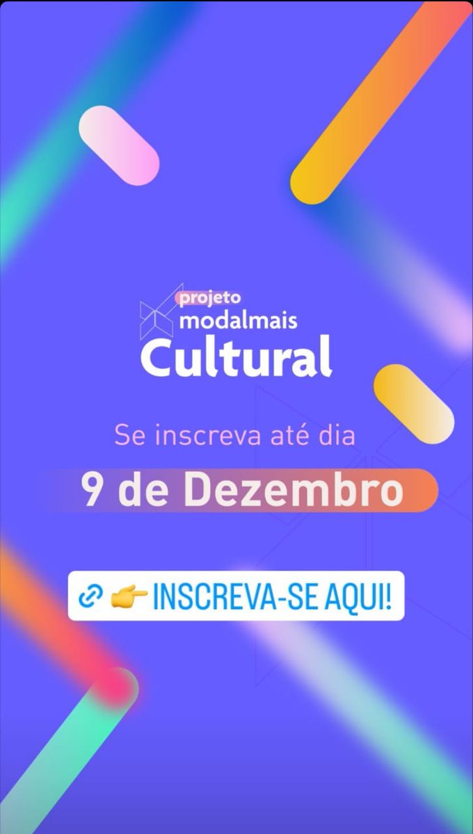 CharlesFibonacc's tweet photo. #projeto #modalmais #cultural
Projeto ModalMais Cultural
- Educação para jovens de baixa renda
- Educação empreendedora para mulheres
- Projetos aprovados pela Lei Federal e ISS/RJ
@modalmais 🥰👏⤵️⤵️💎
Forms:
https://t.co/Td5gffLVb4 https://t.co/LjA24TgXXb