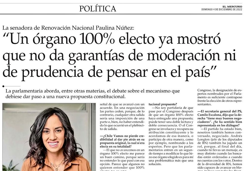 marcoporchile's tweet photo. Por primera vez estoy de acuerdo con ella. El Congreso ha demostrado que no da garantías de prudencia para pensar el país, por eso en décadas han sido incapaces de cambiar la Constitución. Por eso es tan grave que el proceso dependa hoy de ellos. https://t.co/j8pb1gsXmp