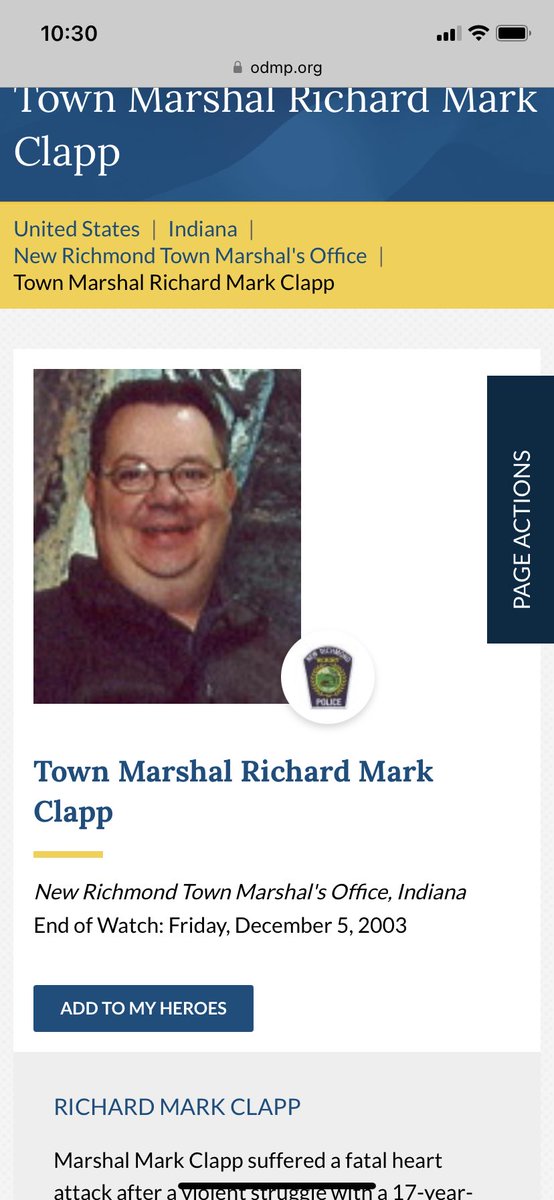 Trooper Herbert Wade Smith
E.O.W. 12/15/1946

Town Marshal Richard Mark Clapp
E.O.W. 12/5/2003