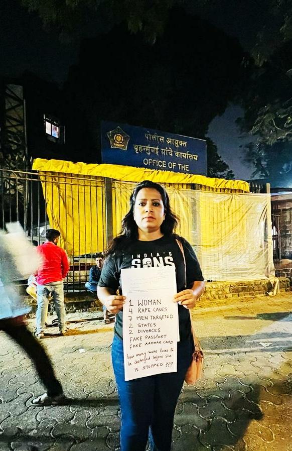 1 WOMAN
4 FALSE RAPE CASES IN 2 STATES
7 MEN IMPLICATED
FORGED PASSPORT
FORGED AADHAR CARD
SO MANY LIVES DESTROYED

SUBMITTED COMPLAINT WITH JOINT CP <a href="/MumbaiPolice/">मुंबई पोलीस Mumbai Police</a> TODAY

SEEKING UR INTERVENTION <a href="/Dev_Fadnavis/">Devendra Fadnavis</a> <a href="/vishwasnp/">Vishwas Nangre Patil</a>

PLEASE ACT BEFORE SHE DRIVES SOMEONE TO SUICIDE #IndiasSons