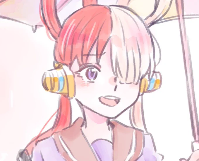 梅雨さんに送ったウタちゃん可愛い顔で描けた全体がどうなるか楽しみ 