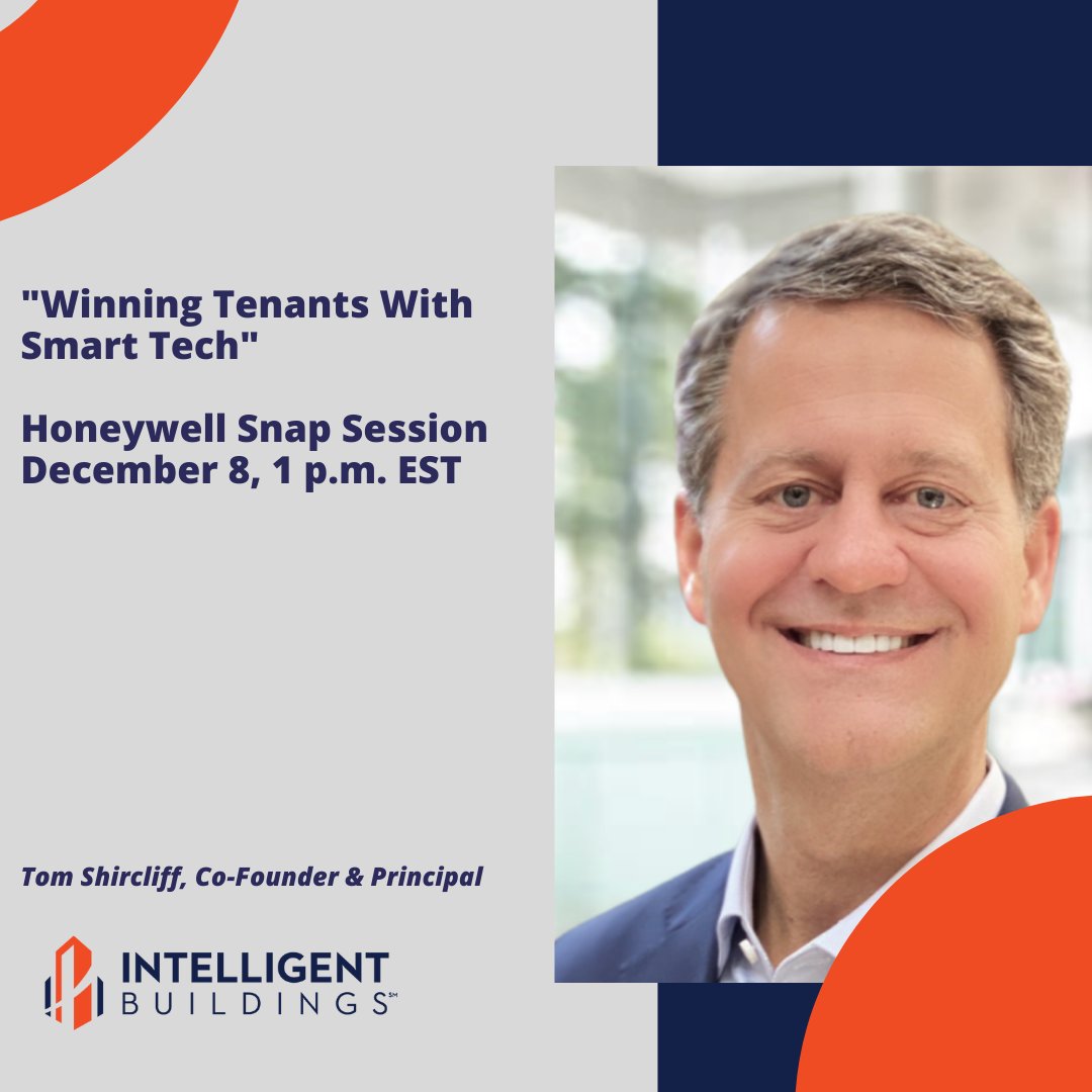 This Thursday, join Intelligent Buildings Co-Founder &amp; Principal Tom Shircliff along with CPE and Honeywell for the webinar "Winning Tenants With Smart Tech."  

Learn how smart office building technology is evolving.

🌐Register: bit.ly/3XMQrGU 

#IoT