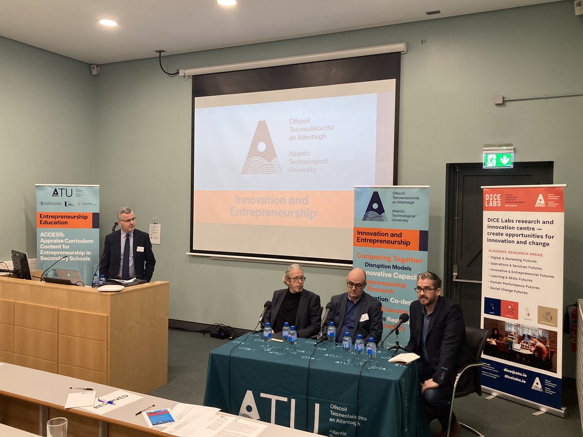Kevin Sexton, Mícheál Ó Duibhir and Padraic Lynch kicking off the first panel discussion today with focus on the topic of co-creation.

#competingtogether #ATU

<a href="/ATUDonegalFoB/">ATU Faculty of Business</a> <a href="/LabsDice/">DICELabs</a>