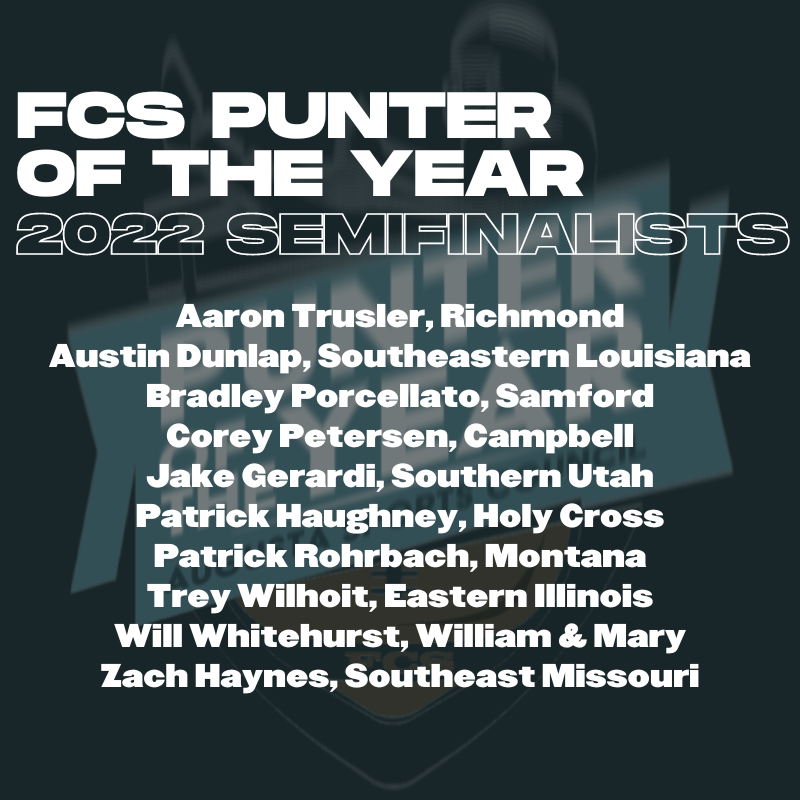 Congratulations to our semifinalists for the 2022 FCS Punter of the Year!
#FCSPoY