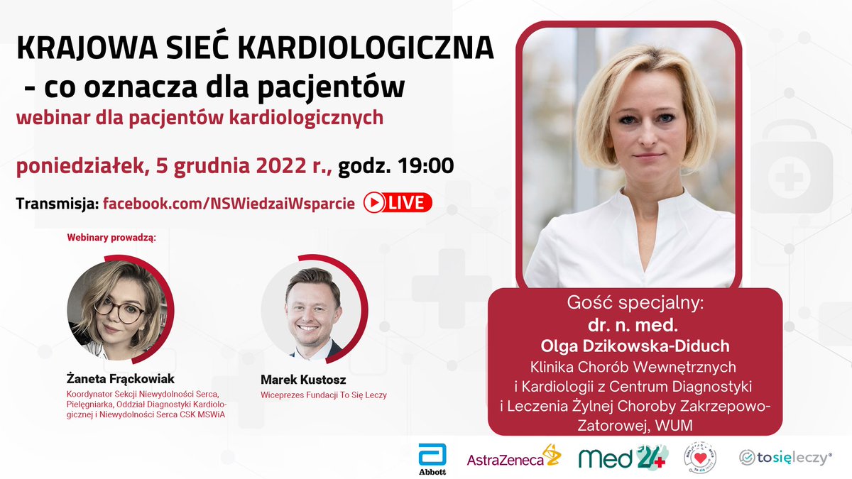 ❤️Krajowa Sieć Kardiologiczna działa już w 7 województwach w kraju - dowiedz się jakie korzyści przynosi pacjentom, jak z niej skorzystać i jak wygląda opieka - oglądaj webinar o 19:00. fb.me/e/26RzDgETF #kardiologia #opiekakoordynowana #pacjent