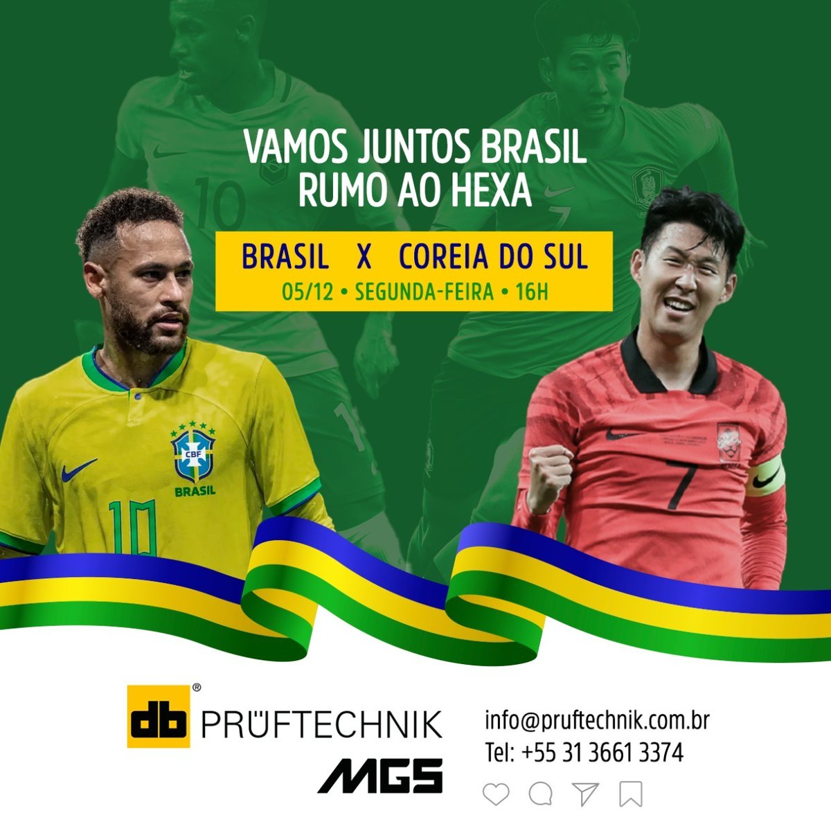 pruftechnikmgs's tweet photo. Vamos Brasil, hoje é dia de decisão!

#pruftechnikmgs #brasil #hexacampeao #fifa #fifaworldcup https://t.co/e87dOgBVE3