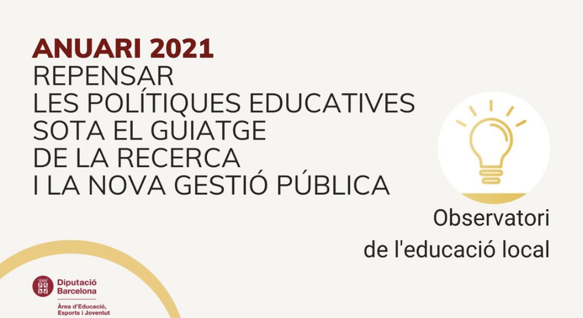 'Repensar les polítiques educatives sota el guiatge de la recerca i la nova gestió pública 👉🏽 llibreria.diba.cat/cat/llibre/obs… de <a href="/nuriacomaslo/">Núria Comas</a> <a href="/JosepMVilalta/">Josep M. Pep Vilalta</a> <a href="/educadiba/">Educació Diputació</a> <a href="/FundacioBofill/">Fundació Bofill</a> <a href="/ismaelpalacin/">Ismael Palacín</a> <a href="/annapagess/">Anna Pagès</a> <a href="/eponsf/">Ernest Pons</a> <a href="/coralregi/">Coral Regí Rodríguez</a> <a href="/RuizIsern/">Meritxell Ruiz</a> <a href="/ainatarabini/">Aina Tarabini</a> <a href="/Merce_G/">Mercè Gisbert</a>