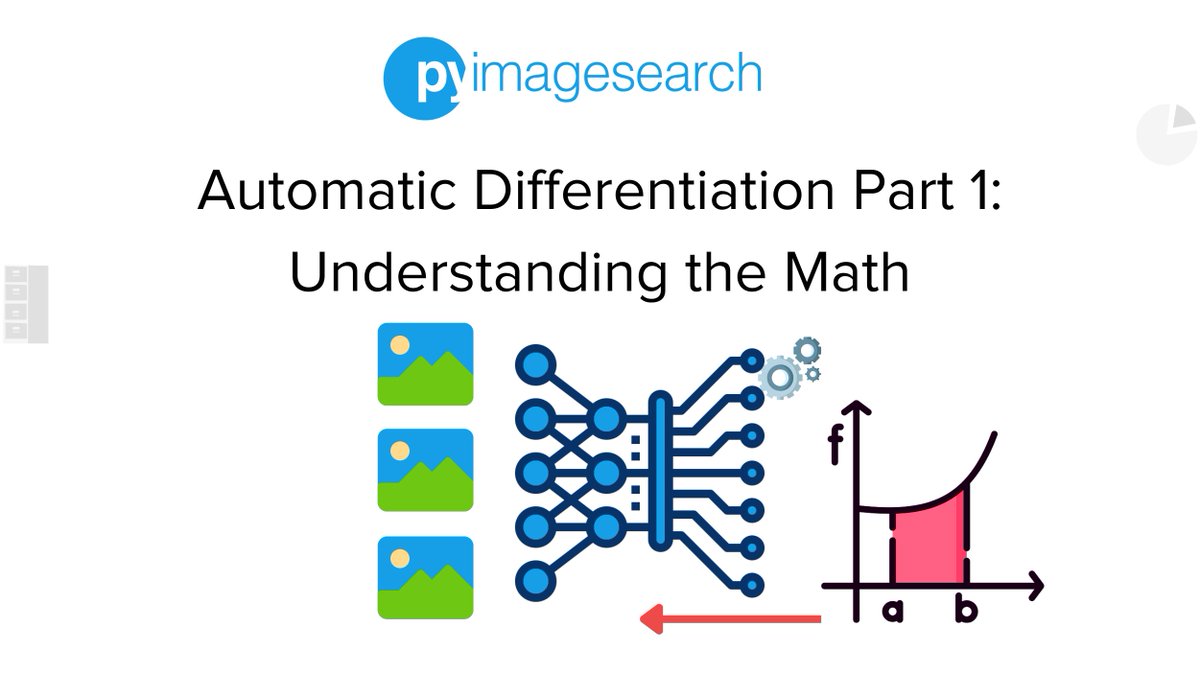 PyImageSearch's tweet photo. New tutorial! 🚀

Automatic Differentiation Part 1: Understanding the Math

🔥Jacobian Matrix
🔥Chain Rule
🔥{Forward &amp; Reverse} Accumulation

https://t.co/SikjBDPPu3 👍

Authors: @ariG23498 &amp; @ritwik_raha

#dl #ml #autodiff #autograd #calculus https://t.co/wNGwMJL9OT