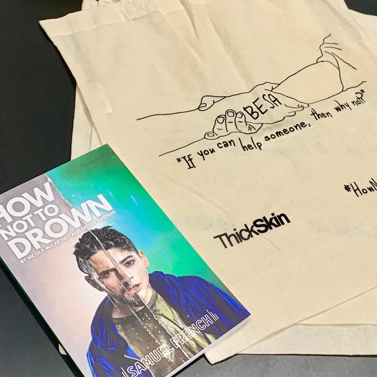 Look no further than ThickSkin's Shop for your fave stocking fillers! All funds raised from our 'Besa' totes will be donated to refugee &amp; asylum charities. #Besa is an Albanian word that describes a code of honour - to shelter &amp; help others in need thickskintheatre.co.uk/shop