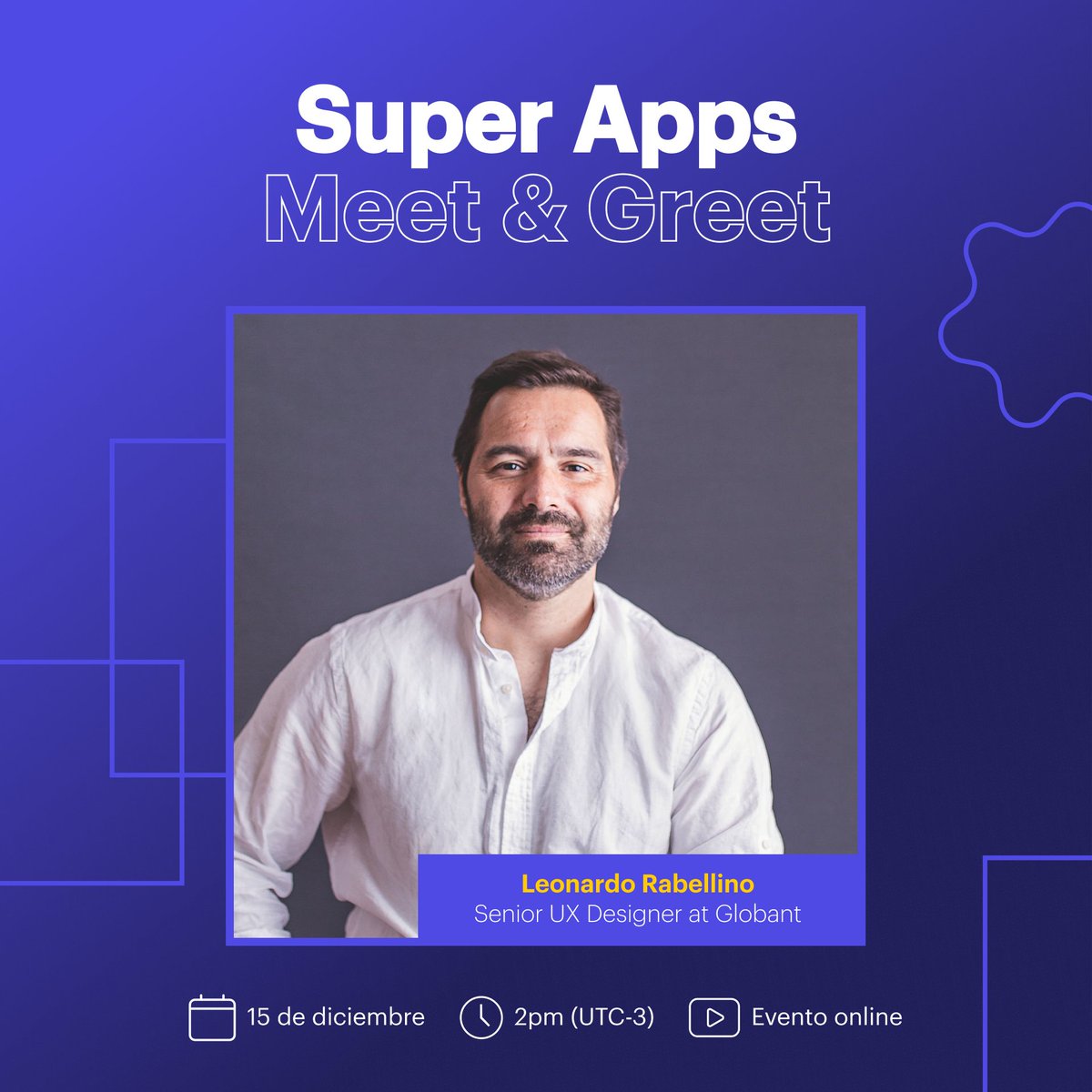 GeneXus's tweet photo. Reserva tu lugar 👉 https://t.co/YhSvYekEE5

Acompáñanos el 15 de diciembre en esta increíble mesa redonda con los mejores especialistas en Negocios, Desarrollo Low-Code y Experiencia de Usuario y Diseño.

Evento online, en vivo y en español, organizado por @globant y @GeneXus https://t.co/1OHvX2DtZ2