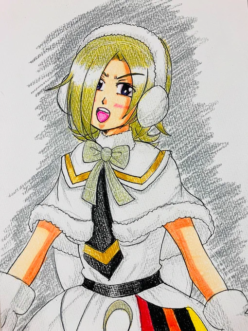 ミアちゃん誕生日おめでとう!!12月、寒くなってきたので、冬!!な衣装のカラドリ衣装でお祝い絵#ミア・テイラー生誕祭2022#ミア・テイラー誕生祭2022 