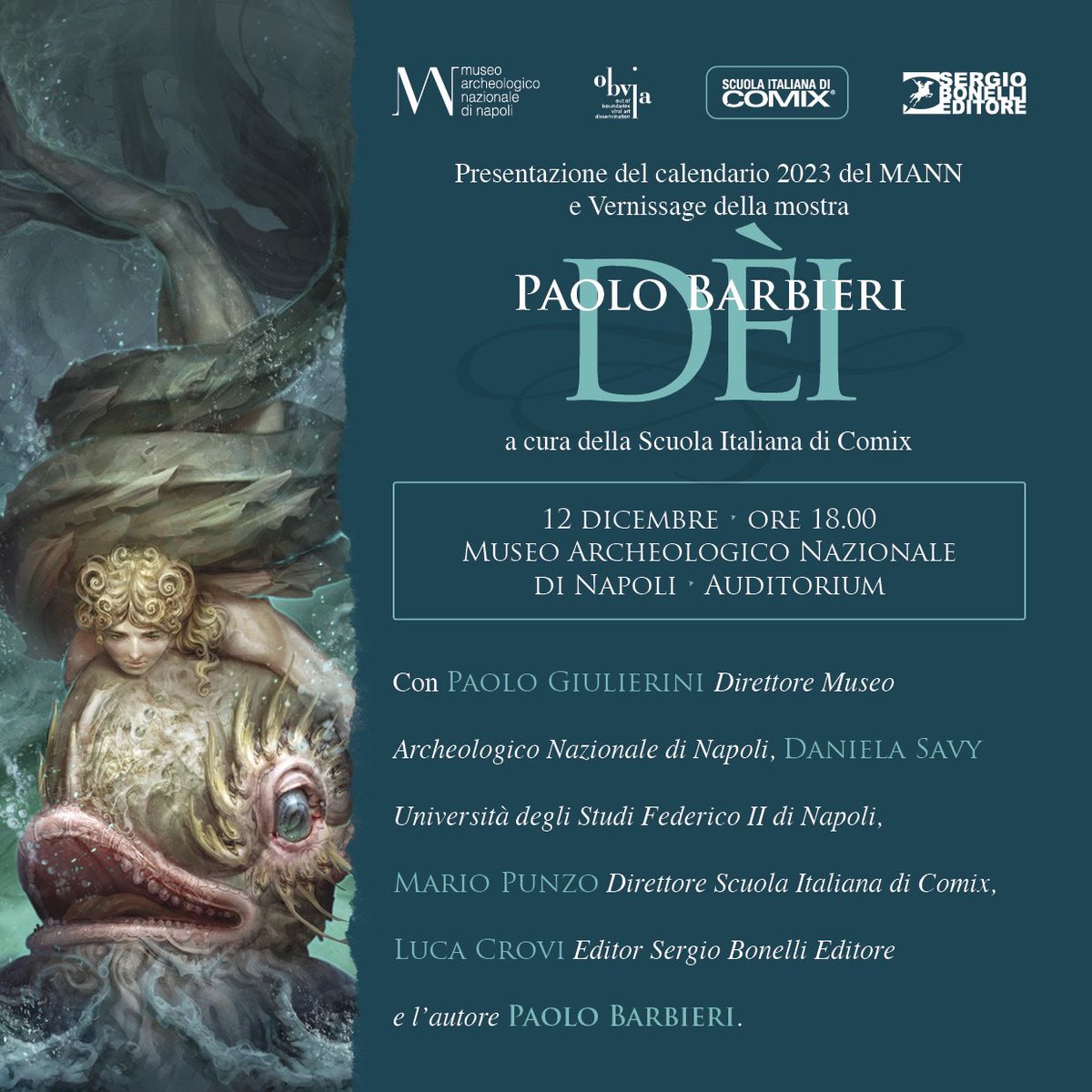 💥BOOM!💥ARRIVANO GLI DÈI!
Paolo Barbieri in esclusiva per il MANN e progetto obvia per un 2023 tra arte e mitologia, in collaborazione con la Scuola Italiana di Comix e Sergio Bonelli Editore.

Tutte le info qui: m.facebook.com/story.php?stor…