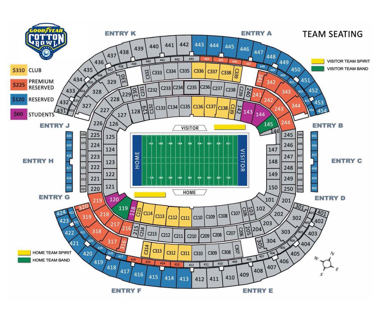 Gotulanet On Twitter Cotton Bowl Seating Chart Tulane Usc