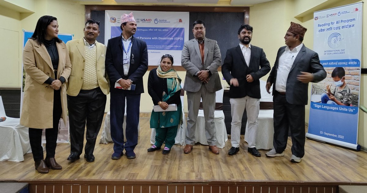 Shaurabh_SkS's tweet photo. Celebrating the partnership with OPDs by sharing the @USAIDNepal's Reading for All program experiences that aligned to sustain and capitalize the outcome of disability-inclusive education in 🇳🇵
@moenepal
@HI_INNESKA
@WorldEd
@nfdnofficial
@deaf_nepal

#IDPD2022 #OPDs #R4A https://t.co/0VCJFbGoII