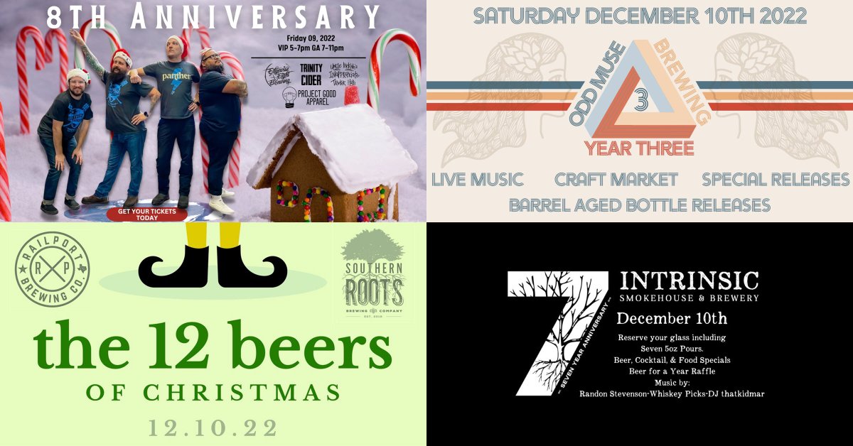 North Texas craft beer events page updated for week of December 5. Highlights include anniversary festivities at Odd Muse, <a href="/PantherBrewing/">Panther Island Brewing</a> &amp; <a href="/intrinsicbrew/">Intrinsic Brew & BBQ</a>.

beerinbigd.com/p/north-texas-…