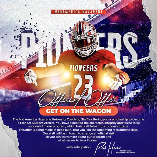 Marv1_05's tweet photo. Blessed to Receive my 3rd offer from MidAmerica Nazarene University 🔴🔵 @THECoachKdub @DHIBB @mpomerenke58 @brettj_22 @Jabriel_Green66 https://t.co/3TYdF65cDN