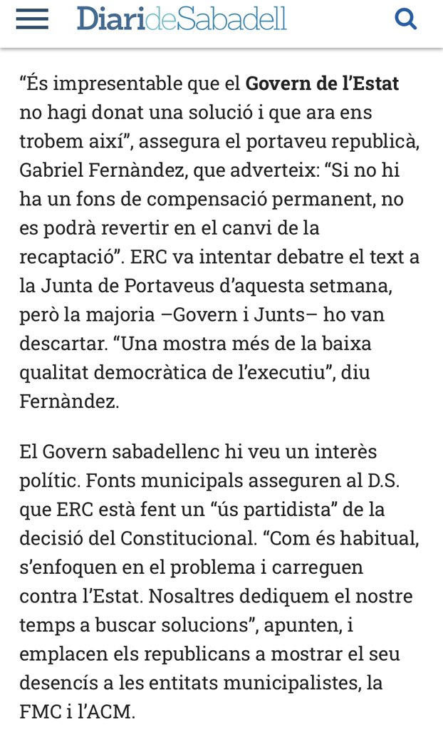 EliaSorianCosta's tweet photo. A la #JdGSbd, el govern de #Sabadell presenta una moció per millorar el finançament dels ajuntaments que demana compensar la plusvàlua o suprimir les regles. @erc_sbd presentàvem la mesura fa un any al #plesbd. El PSC s’hi apropa. Només falta que ho defensi a Madrid.
1/2 https://t.co/BA6a4HuZ3H