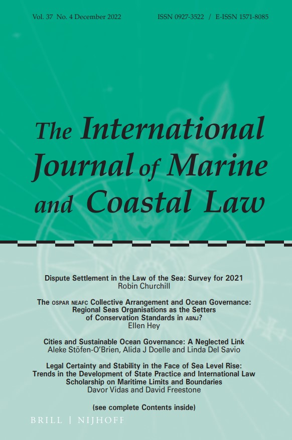 The latest issue of The International Journal of Marine and Coastal Law (Volume 37, No. 4) contains three #OpenAccess articles and one in #FreeAccess (until 31-12-22): brill.com/view/journals/…