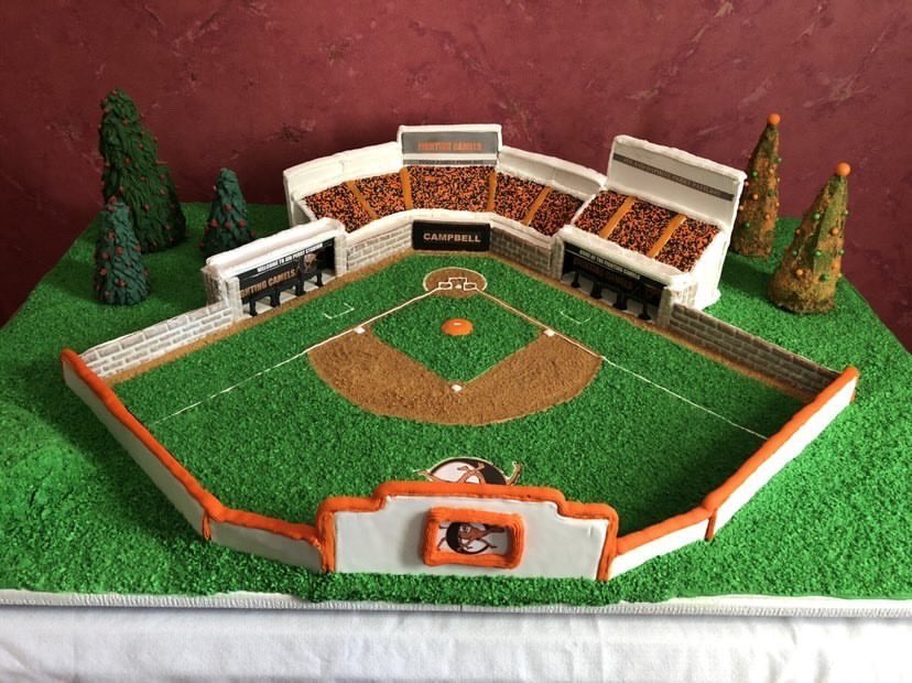 NCAABaseball's tweet photo. Now that is our kind of gingerbread house! 

#NCAABaseball x 📸 @GoCamelsBSB 
https://t.co/kvPF8Po311