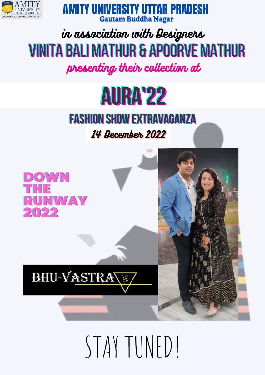 Mdlclassbatman's tweet photo. Get ready for #aura2022 only at Amity University Greater Noida #events2022 #fashiondesigning https://t.co/tLU7tNX7eO