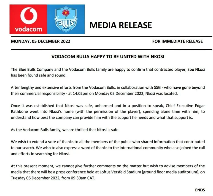 SARugbymag's tweet photo. Good news regarding Sbu Nkosi 🚨 https://t.co/kh1UKod0IR