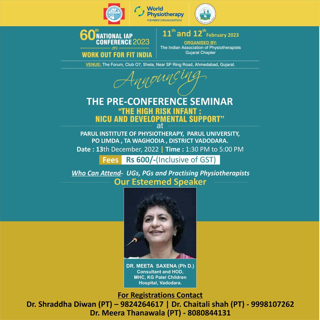 SagarNaikPT's tweet image. Grab the opportunity to learn from a maestro who has more than 40 years of experience in yet another Pre Conference seminar #iapconference #registernow #physiotherapy