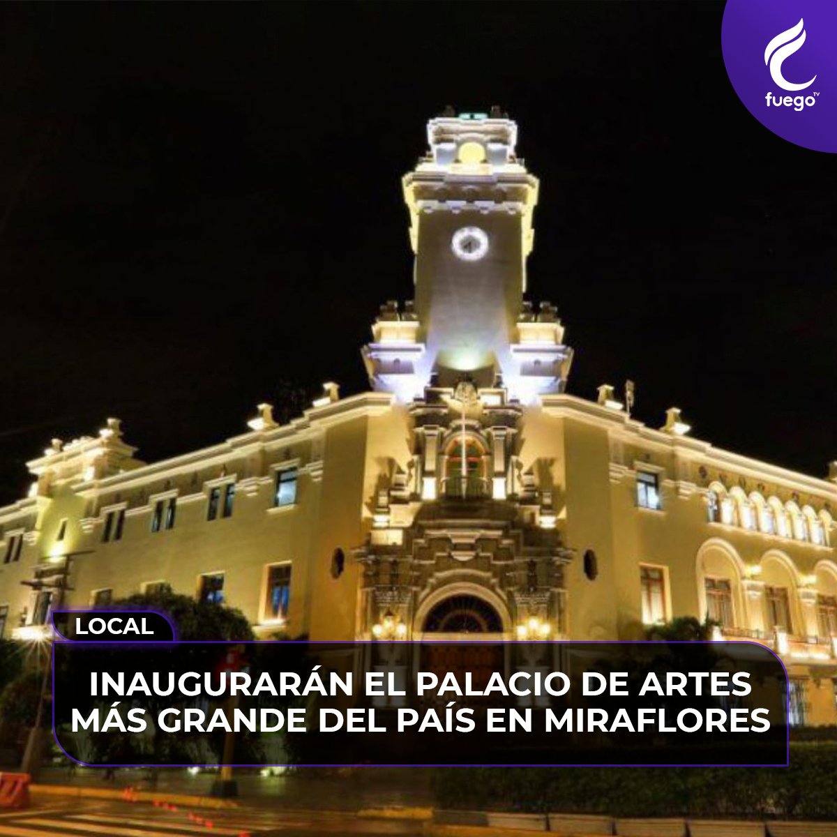 FuegotvP's tweet photo. 🟣#Local: Con el objetivo de apoyar las artes y la cultura del Perú y el mundo, se inaugurará el próximo miércoles 7 de diciembre el monumental Palacio de las Artes de Miraflores.

Lee más: https://t.co/9c6uO2Lt34 https://t.co/7m3PfjmBZN