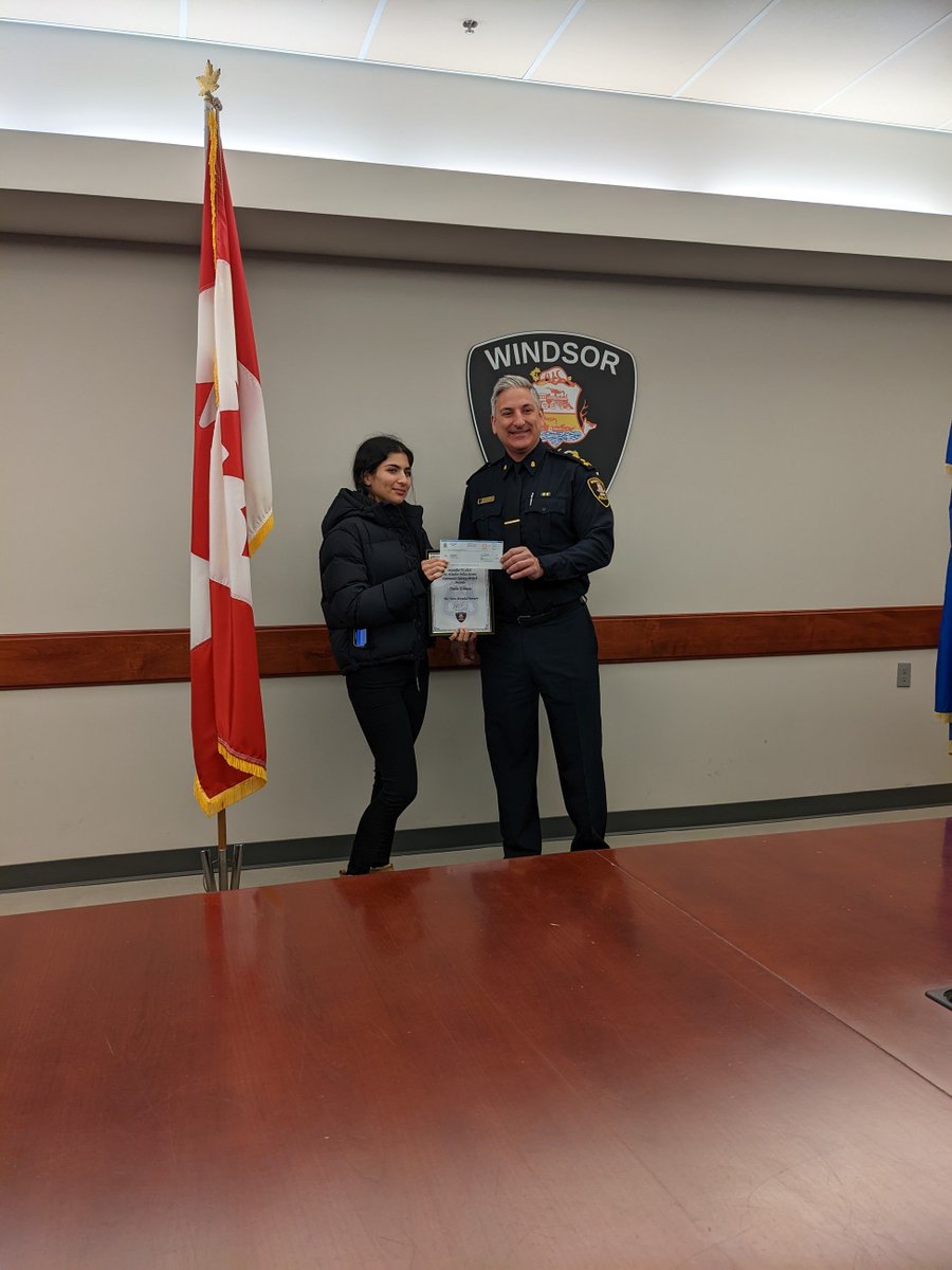 wpsSean's tweet photo. Today @WindsorPolice we are honored to present Dalia Elmais with the first ever bursary issued for #CampBrombal https://t.co/pakcYmUeXO