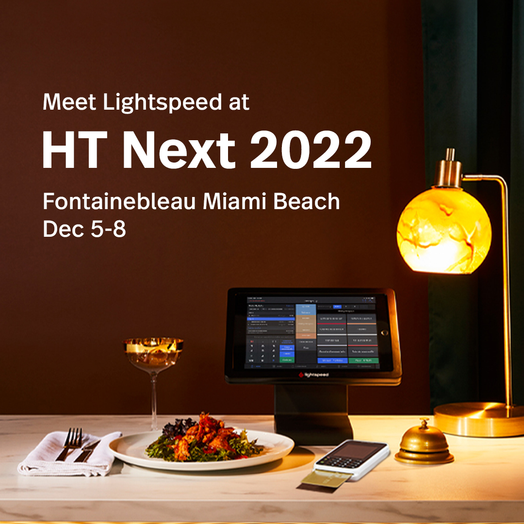 LightspeedHQ's tweet photo. Catch us at #HTNEXT 2022 this week at the Fontainebleau in Miami Beach, FL.
On Dec 6th, join our roundtable discussion at 12pm and our official afterparty at 9pm.
Can’t make it to an event? Find us in the Exhibitors Hall from Dec 5-8.
More info here: https://t.co/VPWPpDLy68 https://t.co/4XsdMjpSWK