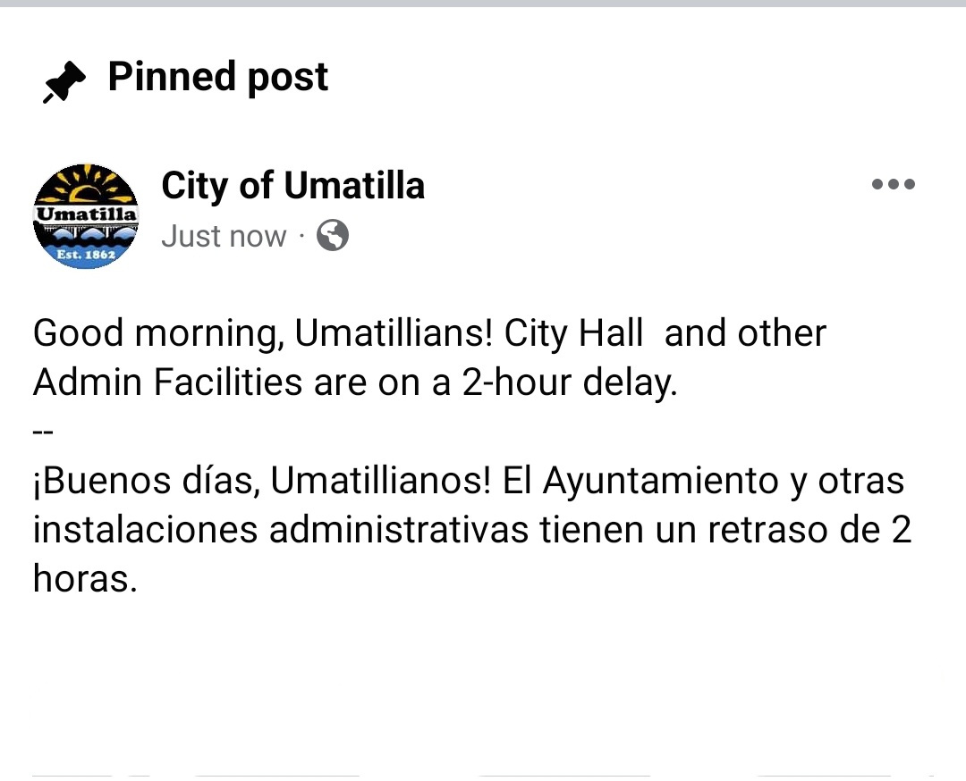 City of Umatilla (@UmatillaOR) on Twitter photo 2022-12-05 15:28:58
