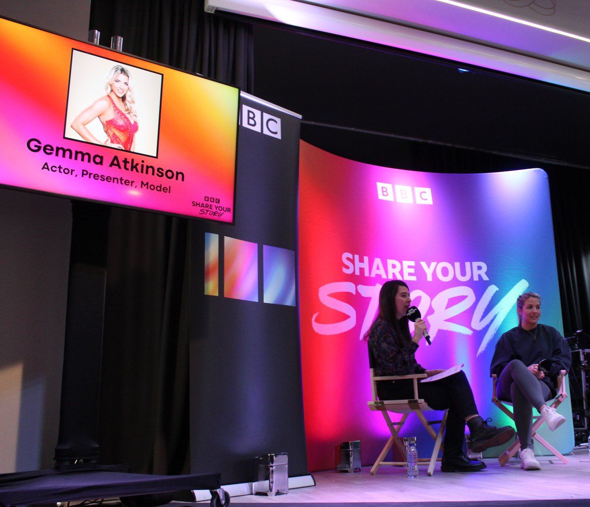 thedeantrust's tweet photo. A fantastic morning at @DT_AoMSchool welcoming @bbcbitesize and Gemma Atkinson, celebrating 100 years of the BBC! Thank you for sharing your inspirational career stories with pupils and staff 🎥📻 #BBC100 #ShareYourStory https://t.co/Ye5d1rBZeC
