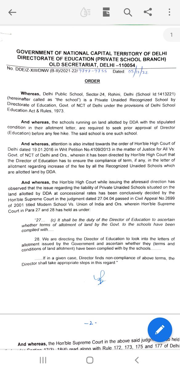 DPSRParents2022's tweet image. @gupta_iitdelhi @Dir_Education @DCPCR @AnuragKunduAK @RanjanaPrasad8 @RikhilGarg @JaiUpkar
DOE ने अंतत अभिभावकों की व्यथा और परेशानी को समझते हुए derecognization की प्रकिया को परिणाम स्वरूप अपना एक्शन ले ही लिया, हार्दिक धन्यवाद।इसमें रिखिल जी,DCPCR का सपोर्ट अविस्मरणीय है।