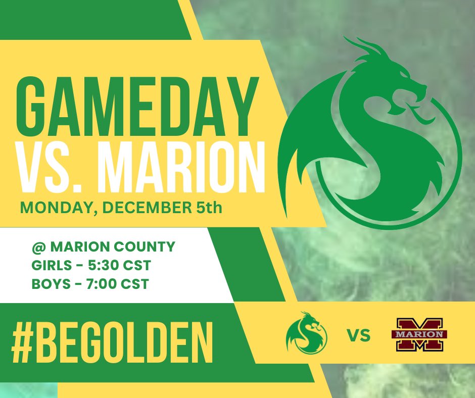 GCDragonsBball's tweet image. GAMEDAY

Dragons vs. Knights

Green County travels to Marion County for a 5th Region battle.

Tonight’s contest is a B/G Double Header

Girls |  5:30 CST
Boys |  7:00 CST

GO DRAGONS 🐉 

#BeGolden #FiredUp #ItWillPayOff